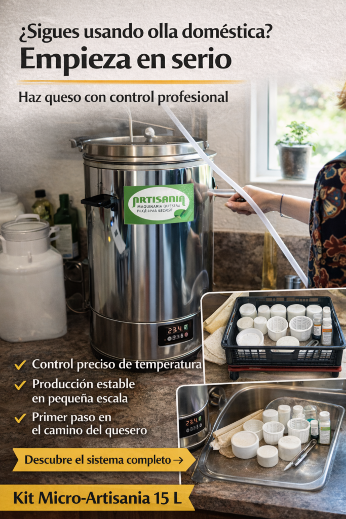 Iniciacion en el camino del quesero, de practicar con micro-maquinaria profesional hasta montar tu queseria artesanal